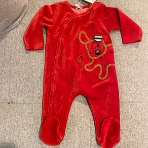 Baby boys velvet onesie (size 9 months) by Catimini NEW WITH TAGS